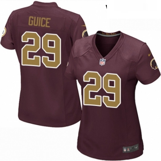 Womens Nike Washington Redskins 29 Derrius Guice Game Burgundy RedGold Number Alternate 80TH Anniversary NFL Jersey Womens Nike Washington Redskins 29 Derrius Guice Game Burgundy RedGold Number Alternate 80TH Anniversary NFL Jersey