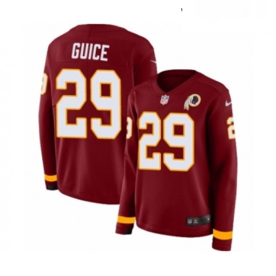 Womens Nike Washington Redskins 29 Derrius Guice Limited Burgundy Therma Long Sleeve NFL Jersey Womens Nike Washington Redskins 29 Derrius Guice Limited Burgundy Therma Long Sleeve NFL Jersey