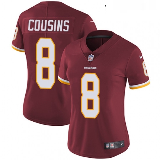 Womens Nike Washington Redskins 8 Kirk Cousins Elite Burgundy Red Team Color NFL Jersey Womens Nike Washington Redskins 8 Kirk Cousins Elite Burgundy Red Team Color NFL Jersey