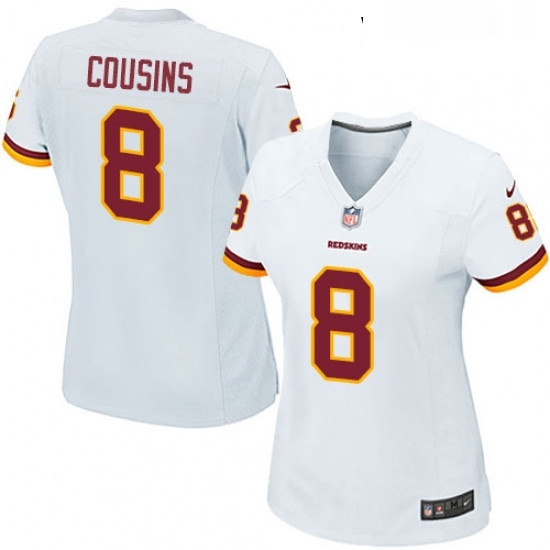 Womens Nike Washington Redskins 8 Kirk Cousins Game White NFL Jersey Womens Nike Washington Redskins 8 Kirk Cousins Game White NFL Jersey