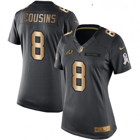 Womens Nike Washington Redskins 8 Kirk Cousins Limited BlackGold Salute to Service NFL Jersey Womens Nike Washington Redskins 8 Kirk Cousins Limited BlackGold Salute to Service NFL Jersey