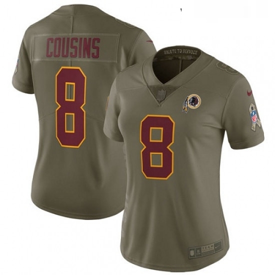 Womens Nike Washington Redskins 8 Kirk Cousins Limited Olive 2017 Salute to Service NFL Jersey Womens Nike Washington Redskins 8 Kirk Cousins Limited Olive 2017 Salute to Service NFL Jersey