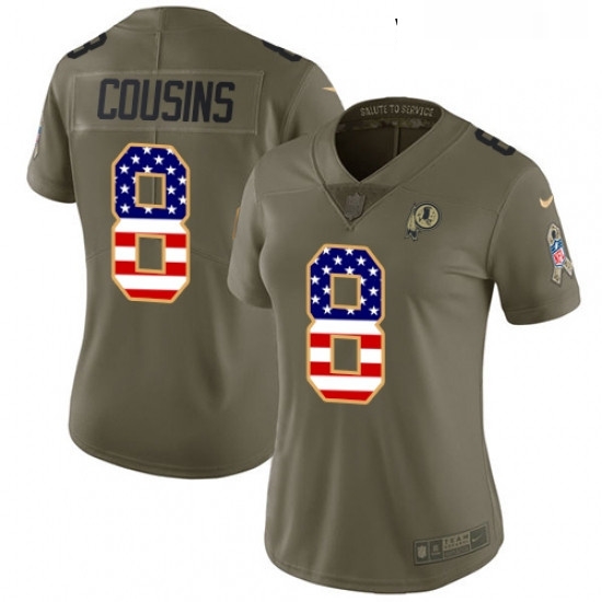 Womens Nike Washington Redskins 8 Kirk Cousins Limited OliveUSA Flag 2017 Salute to Service NFL Jersey Womens Nike Washington Redskins 8 Kirk Cousins Limited OliveUSA Flag 2017 Salute to Service NFL Jersey