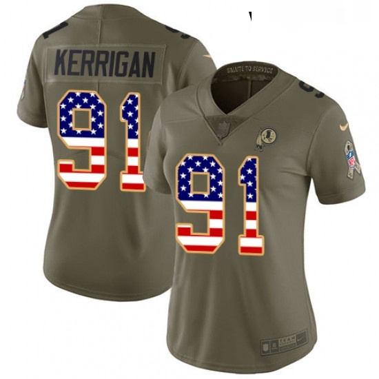 Womens Nike Washington Redskins 91 Ryan Kerrigan Limited OliveUSA Flag 2017 Salute to Service NFL Jersey Womens Nike Washington Redskins 91 Ryan Kerrigan Limited OliveUSA Flag 2017 Salute to Service NFL Jersey