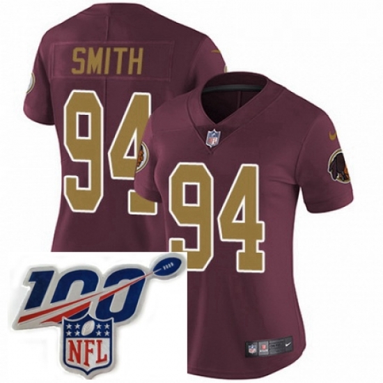 Womens Nike Washington Redskins 94 Preston Smith Burgundy RedGold Number Alternate 80TH Anniversary Vapor Untouchable Limited Stitched 100th anniversary Ne Womens Nike Washington Redskins 94 Preston Smith Burgundy RedGold Number Alternate 80TH Anniversary Vapor Untouchable Limited Stitched 100th anniversary Ne