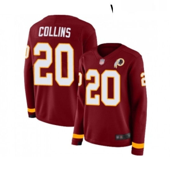 Womens Washington Redskins 20 Landon Collins Limited Burgundy Therma Long Sleeve Football Jersey Womens Washington Redskins 20 Landon Collins Limited Burgundy Therma Long Sleeve Football Jersey
