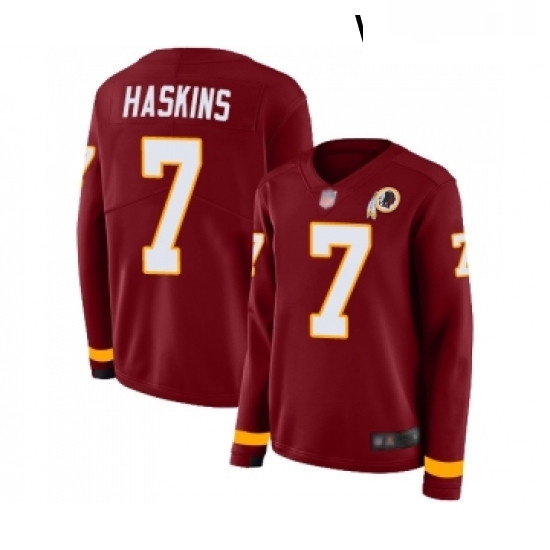 Womens Washington Redskins 7 Dwayne Haskins Limited Burgundy Therma Long Sleeve Football Jersey Womens Washington Redskins 7 Dwayne Haskins Limited Burgundy Therma Long Sleeve Football Jersey