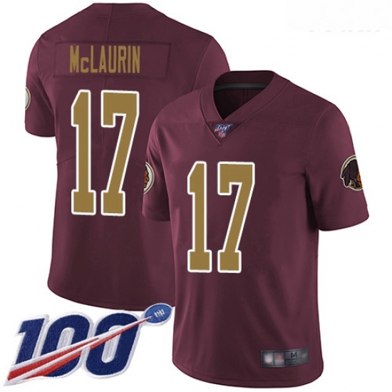 Redskins #17 Terry McLaurin Burgundy Red Alternate Youth Stitched Football 100th Season Vapor Limited Jersey Redskins #17 Terry McLaurin Burgundy Red Alternate Youth Stitched Football 100th Season Vapor Limited Jersey