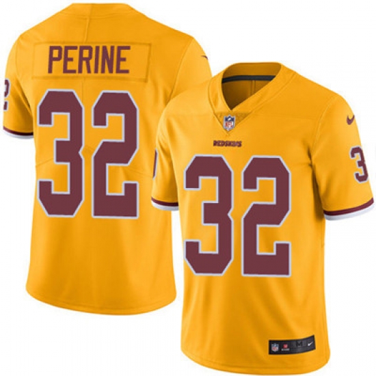 Youth Nike Redskins #32 Samaje Perine Gold Stitched NFL Limited Rush Jersey Youth Nike Redskins #32 Samaje Perine Gold Stitched NFL Limited Rush Jersey