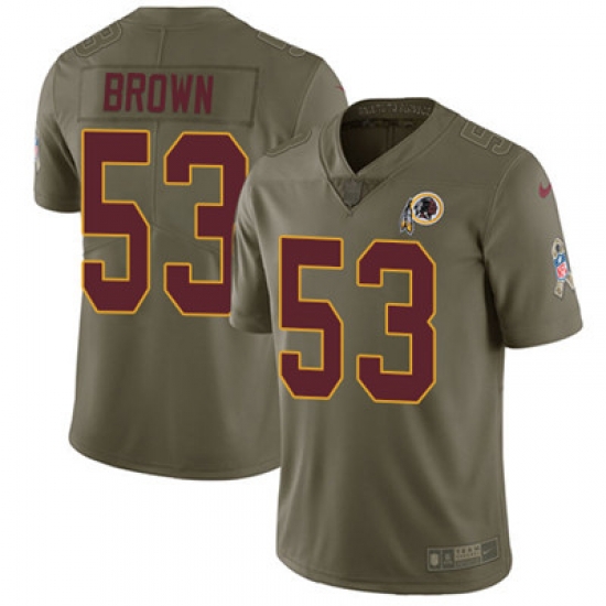 Youth Nike Redskins #53 Zach Brown Olive Stitched NFL Limited 2017 Salute to Service Jersey Youth Nike Redskins #53 Zach Brown Olive Stitched NFL Limited 2017 Salute to Service Jersey