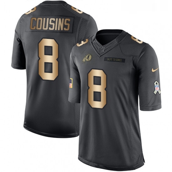 Youth Nike Washington Redskins 8 Kirk Cousins Limited BlackGold Salute to Service NFL Jersey Youth Nike Washington Redskins 8 Kirk Cousins Limited BlackGold Salute to Service NFL Jersey