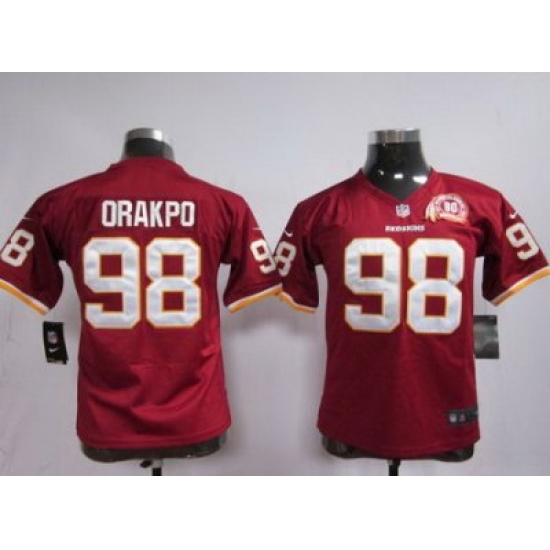Youth Nike Washington Redskins 98# Brian Orakpo Red 80th Jerseys Youth Nike Washington Redskins 98# Brian Orakpo Red 80th Jerseys