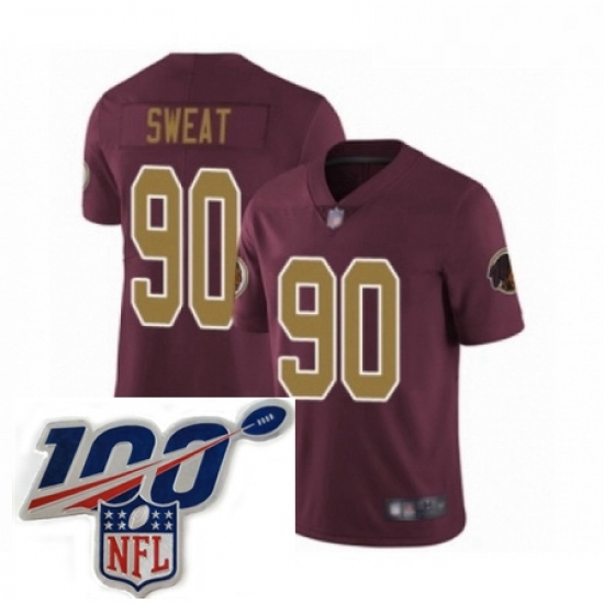 Youth Washington Redskins 90 Montez Sweat Burgundy Red Gold Number Alternate 80TH Anniversary Vapor Untouchable Limited Stitched 100th anniversary Neck Pat Youth Washington Redskins 90 Montez Sweat Burgundy Red Gold Number Alternate 80TH Anniversary Vapor Untouchable Limited Stitched 100th anniversary Neck Pat