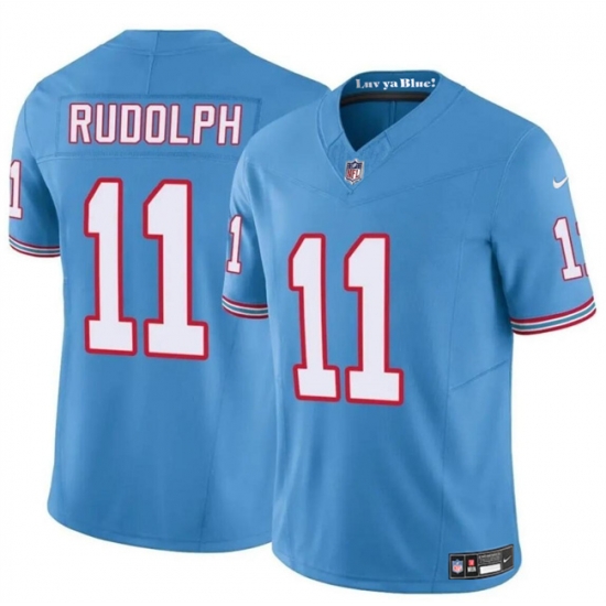 Men Tennessee Titans 11 Mason Rudolph Blue 2024 F U S E Throwback Vapor Limited Stitched Football Jersey Men Tennessee Titans 11 Mason Rudolph Blue 2024 F U S E Throwback Vapor Limited Stitched Football Jersey