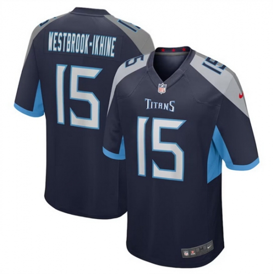 Men Tennessee Titans 15 Nick Westbrook Ikhine Navy Stitched Game Football Jersey Men Tennessee Titans 15 Nick Westbrook Ikhine Navy Stitched Game Football Jersey