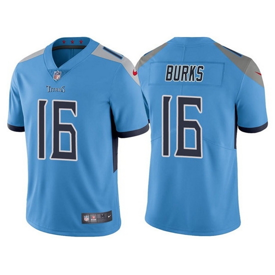 Men Tennessee Titans 16 Treylon Burks Blue Vapor Untouchable Stitched jersey Men Tennessee Titans 16 Treylon Burks Blue Vapor Untouchable Stitched jersey
