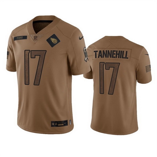 Men Tennessee Titans 17 Ryan Tannehill 2023 Brown Salute To Service Stitched Football Jersey Men Tennessee Titans 17 Ryan Tannehill 2023 Brown Salute To Service Stitched Football Jersey