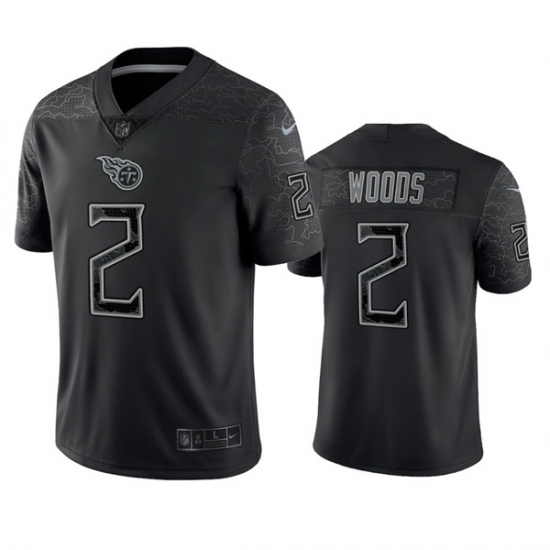Men Tennessee Titans 2 Robert Woods Black Reflective Limited Stitched Football Jersey Men Tennessee Titans 2 Robert Woods Black Reflective Limited Stitched Football Jersey