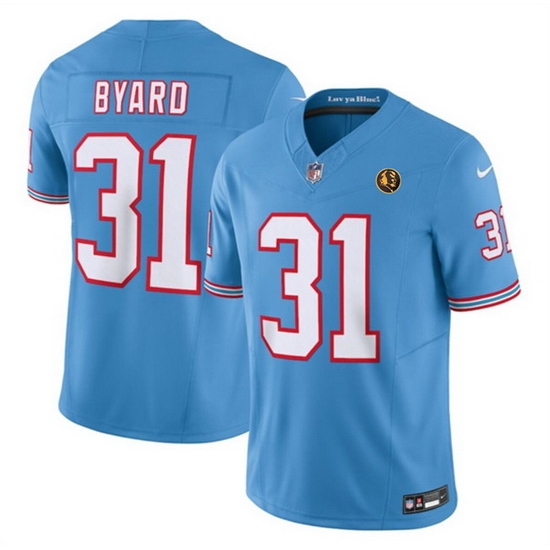 Men Tennessee Titans 31 Kevin Byard Blue 2023 F U S E Throwback With John Madden Patch Vapor Limited Stitched Football Jersey Men Tennessee Titans 31 Kevin Byard Blue 2023 F U S E Throwback With John Madden Patch Vapor Limited Stitched Football Jersey