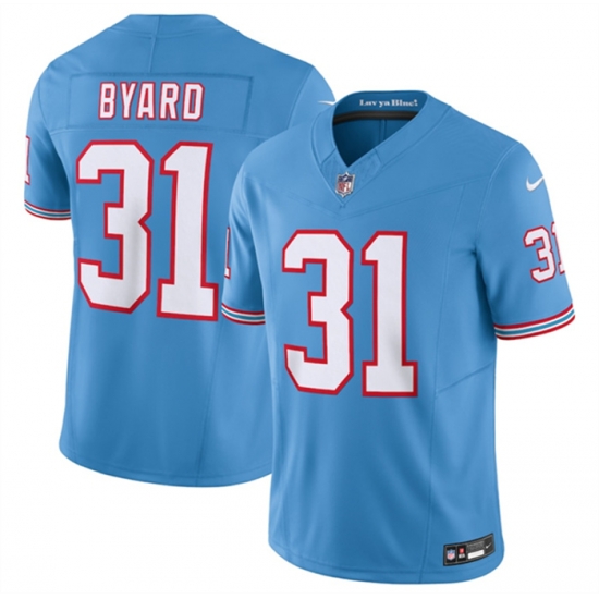 Men Tennessee Titans 31 Kevin Byard Light Blue 2023 F U S E Vapor Limited Throwback Stitched Football Jersey Men Tennessee Titans 31 Kevin Byard Light Blue 2023 F U S E Vapor Limited Throwback Stitched Football Jersey