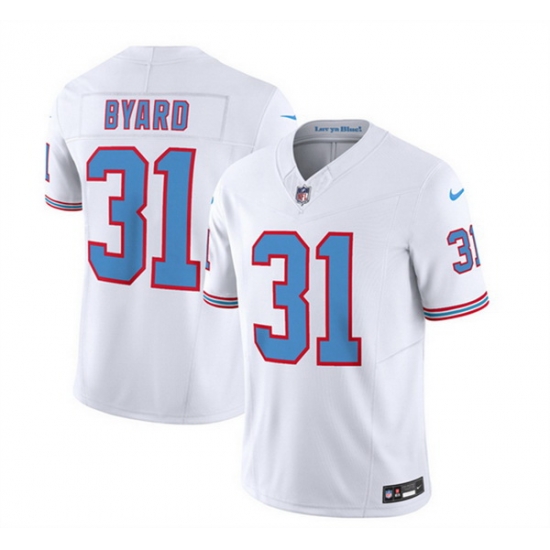 Men Tennessee Titans 31 Kevin Byard White 2023 F U S E Vapor Limited Throwback Stitched Football Jersey Men Tennessee Titans 31 Kevin Byard White 2023 F U S E Vapor Limited Throwback Stitched Football Jersey