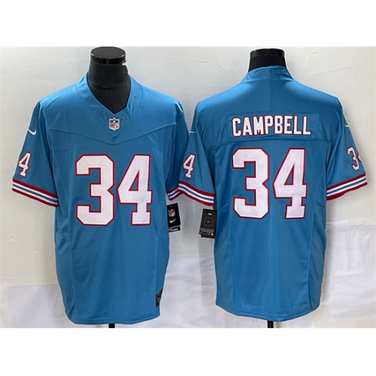 Men Tennessee Titans 34 Earl Campbell Light Blue 2023 F U S E Vapor Limited Throwback Stitched Football Jersey Men Tennessee Titans 34 Earl Campbell Light Blue 2023 F U S E Vapor Limited Throwback Stitched Football Jersey