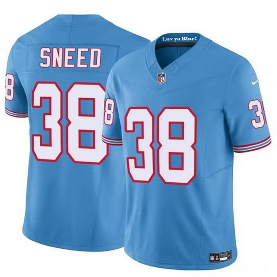 Men Tennessee Titans 38 L Jarius Sneed Blue 2024 F U S E Throwback Vapor Limited Stitched Football Jersey Men Tennessee Titans 38 L Jarius Sneed Blue 2024 F U S E Throwback Vapor Limited Stitched Football Jersey
