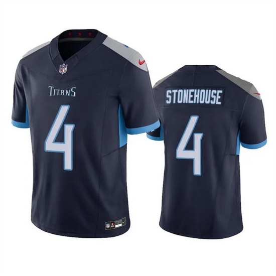 Men Tennessee Titans 4 Ryan Stonehouse Navy 2023 F U S E Vapor Limited Stitched Football Jersey Men Tennessee Titans 4 Ryan Stonehouse Navy 2023 F U S E Vapor Limited Stitched Football Jersey