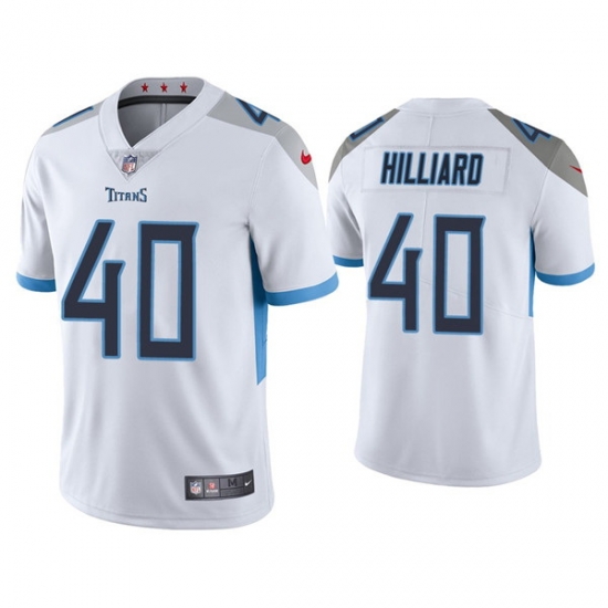 Men Tennessee Titans 40 Dontrell Hilliard White Vapor Untouchable Stitched Jersey Men Tennessee Titans 40 Dontrell Hilliard White Vapor Untouchable Stitched Jersey