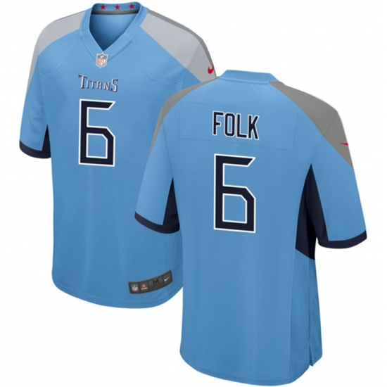 Men Tennessee Titans 6 Nick Folk Light Blue Stitched Game Football Jersey Men Tennessee Titans 6 Nick Folk Light Blue Stitched Game Football Jersey