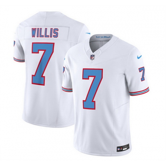 Men Tennessee Titans 7 Malik Willis White 2023 F U S E Vapor Limited Throwback Stitched Football Jersey Men Tennessee Titans 7 Malik Willis White 2023 F U S E Vapor Limited Throwback Stitched Football Jersey