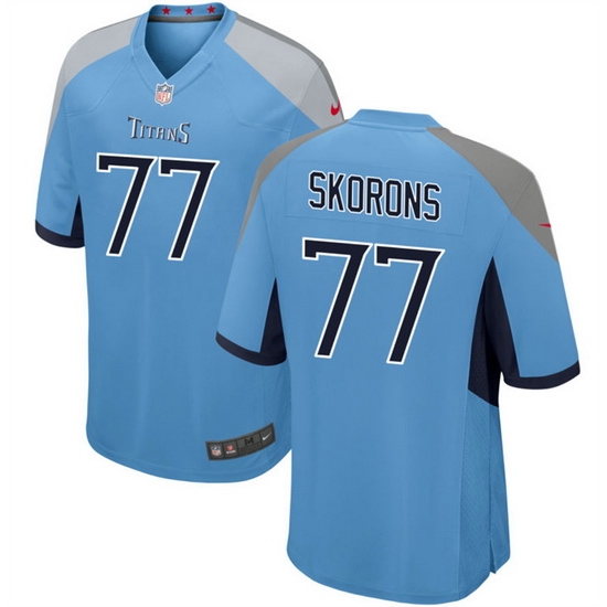 Men Tennessee Titans 77 Peter Skoronski Blue 2023 Draft Stitched Game Jersey Men Tennessee Titans 77 Peter Skoronski Blue 2023 Draft Stitched Game Jersey