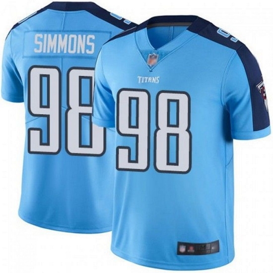 Men Tennessee Titans 98 Jeffery Simmons Light Blue Stitched Jersey Men Tennessee Titans 98 Jeffery Simmons Light Blue Stitched Jersey