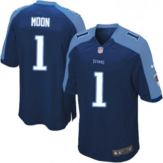 Mens Nike Tennessee Titans 1 Warren Moon Game Navy Blue Alternate NFL Jersey Mens Nike Tennessee Titans 1 Warren Moon Game Navy Blue Alternate NFL Jersey