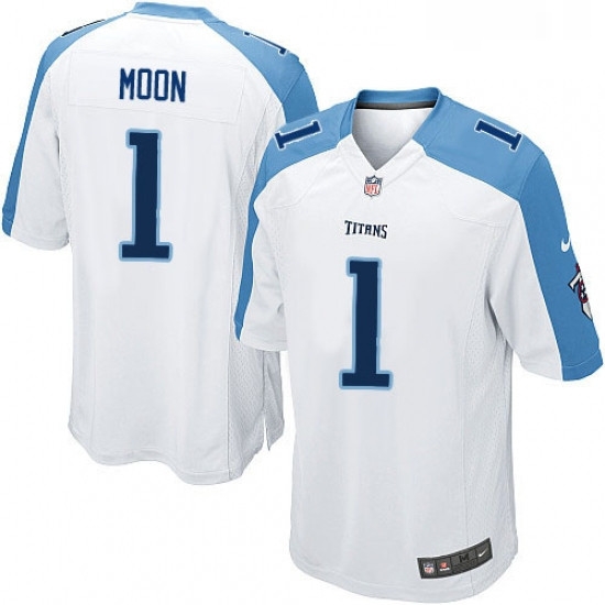 Mens Nike Tennessee Titans 1 Warren Moon Game White NFL Jersey Mens Nike Tennessee Titans 1 Warren Moon Game White NFL Jersey
