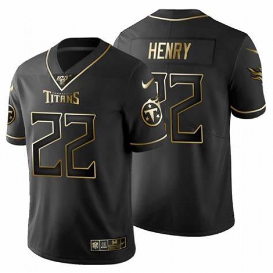 Mens Nike Tennessee Titans 22 Derrick Henry Black Gold Limited Player NFL Jersey Mens Nike Tennessee Titans 22 Derrick Henry Black Gold Limited Player NFL Jersey