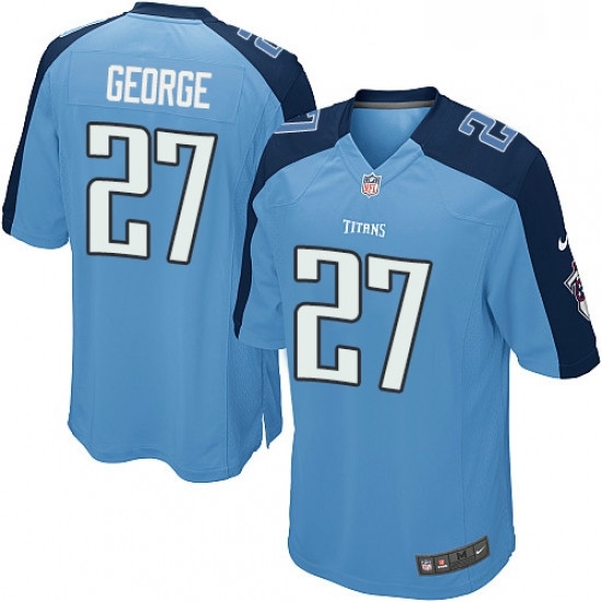 Mens Nike Tennessee Titans 27 Eddie George Game Light Blue Team Color NFL Jersey Mens Nike Tennessee Titans 27 Eddie George Game Light Blue Team Color NFL Jersey