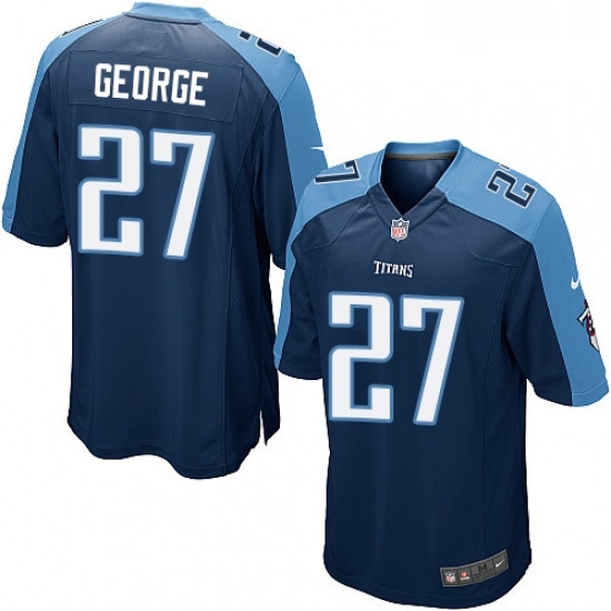 Mens Nike Tennessee Titans 27 Eddie George Game Navy Blue Alternate NFL Jersey Mens Nike Tennessee Titans 27 Eddie George Game Navy Blue Alternate NFL Jersey