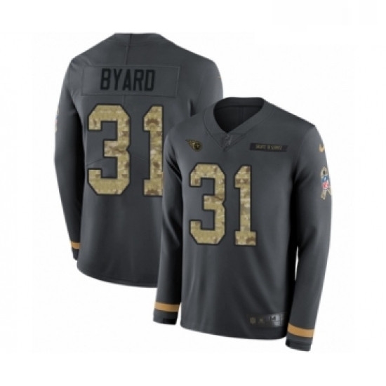 Mens Nike Tennessee Titans 31 Kevin Byard Limited Black Salute to Service Therma Long Sleeve NFL Jersey Mens Nike Tennessee Titans 31 Kevin Byard Limited Black Salute to Service Therma Long Sleeve NFL Jersey