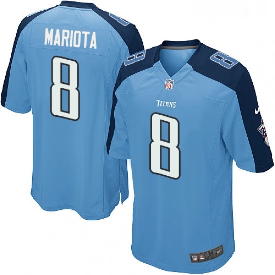Mens Nike Tennessee Titans 8 Marcus Mariota Game Light Blue Team Color NFL Jersey Mens Nike Tennessee Titans 8 Marcus Mariota Game Light Blue Team Color NFL Jersey