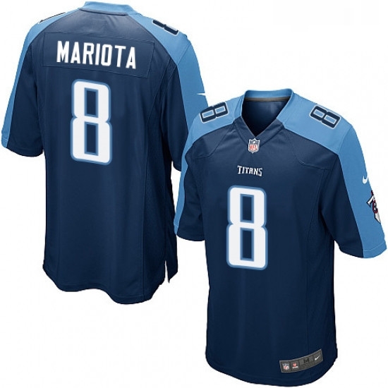 Mens Nike Tennessee Titans 8 Marcus Mariota Game Navy Blue Alternate NFL Jersey Mens Nike Tennessee Titans 8 Marcus Mariota Game Navy Blue Alternate NFL Jersey