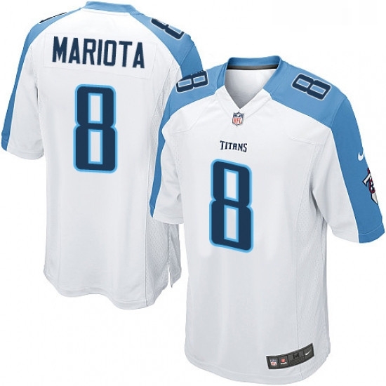 Mens Nike Tennessee Titans 8 Marcus Mariota Game White NFL Jersey Mens Nike Tennessee Titans 8 Marcus Mariota Game White NFL Jersey