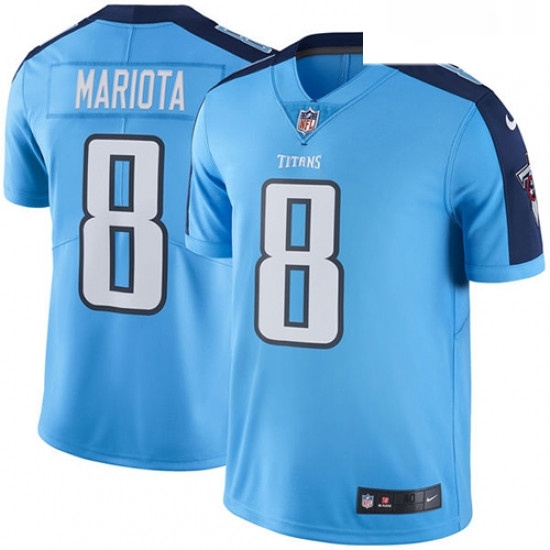 Mens Nike Tennessee Titans 8 Marcus Mariota Limited Light Blue Rush Vapor Untouchable NFL Jersey Mens Nike Tennessee Titans 8 Marcus Mariota Limited Light Blue Rush Vapor Untouchable NFL Jersey
