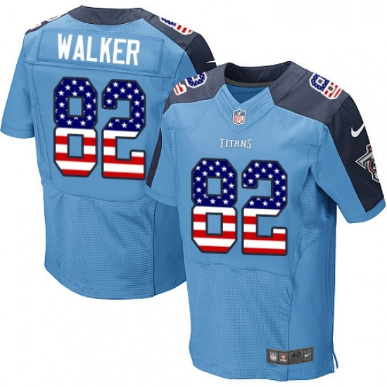 Mens Nike Tennessee Titans 82 Delanie Walker Elite Light Blue Home USA Flag Fashion NFL Jersey Mens Nike Tennessee Titans 82 Delanie Walker Elite Light Blue Home USA Flag Fashion NFL Jersey