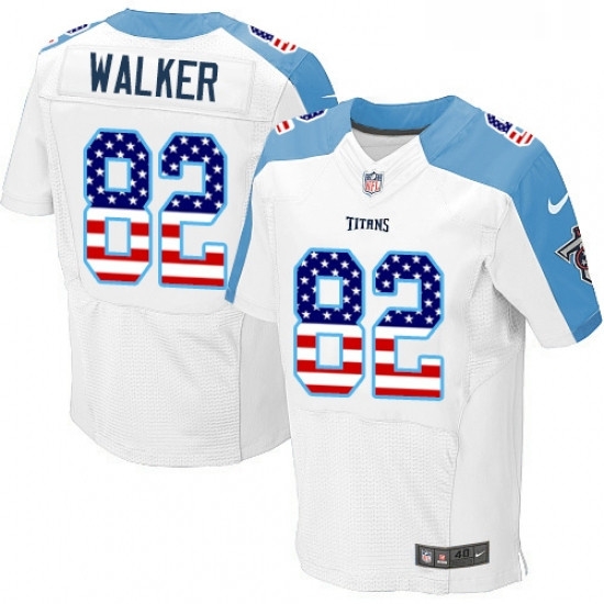 Mens Nike Tennessee Titans 82 Delanie Walker Elite White Road USA Flag Fashion NFL Jersey Mens Nike Tennessee Titans 82 Delanie Walker Elite White Road USA Flag Fashion NFL Jersey