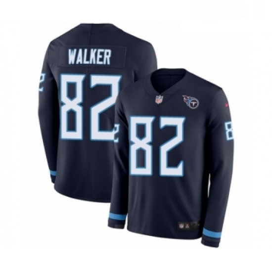 Mens Nike Tennessee Titans 82 Delanie Walker Limited Navy Blue Therma Long Sleeve NFL Jersey Mens Nike Tennessee Titans 82 Delanie Walker Limited Navy Blue Therma Long Sleeve NFL Jersey
