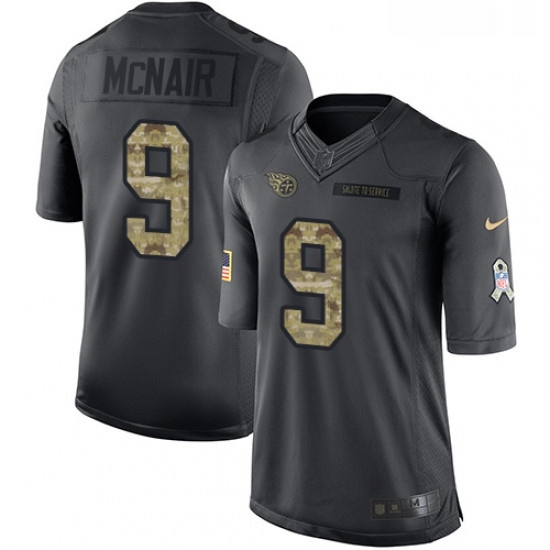 Mens Nike Tennessee Titans 9 Steve McNair Limited Black 2016 Salute to Service NFL Jersey Mens Nike Tennessee Titans 9 Steve McNair Limited Black 2016 Salute to Service NFL Jersey