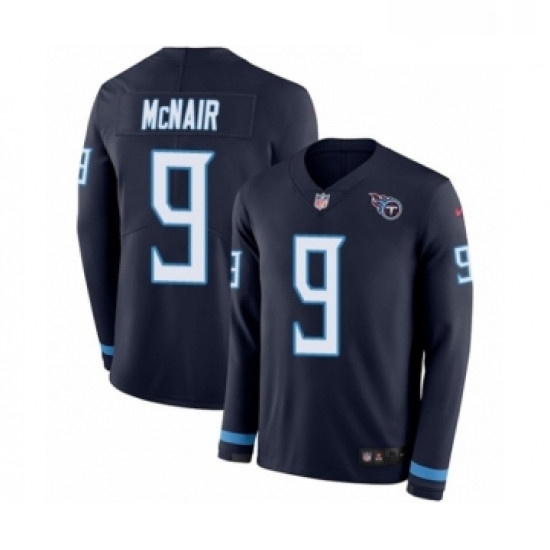 Mens Nike Tennessee Titans 9 Steve McNair Limited Navy Blue Therma Long Sleeve NFL Jersey Mens Nike Tennessee Titans 9 Steve McNair Limited Navy Blue Therma Long Sleeve NFL Jersey