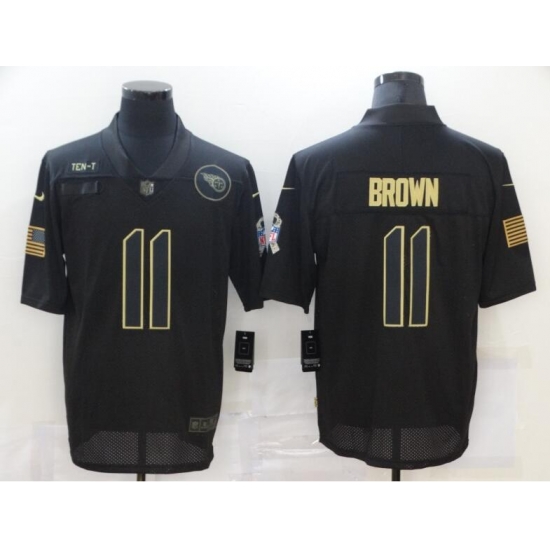 Men's Tennessee Titans #11 A.J. Brown 2020 Black Salute To Service Limited Stitched Jersey Men's Tennessee Titans #11 A.J. Brown 2020 Black Salute To Service Limited Stitched Jersey