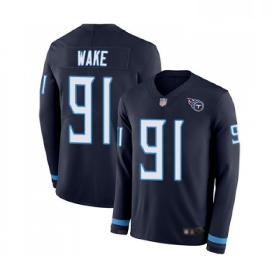 Mens Tennessee Titans 91 Cameron Wake Limited Navy Blue Therma Long Sleeve Football Jersey Mens Tennessee Titans 91 Cameron Wake Limited Navy Blue Therma Long Sleeve Football Jersey